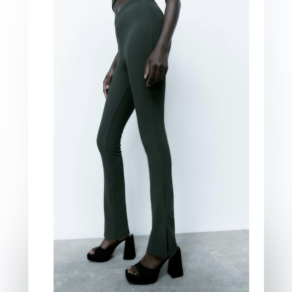Zara Green High Waist Leggings XS - Picture 4 of 13